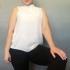 H.I.P. • White Cowl Neck Tank Top Size Small